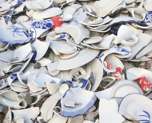 Full Frame Shot Of Broken Ceramics